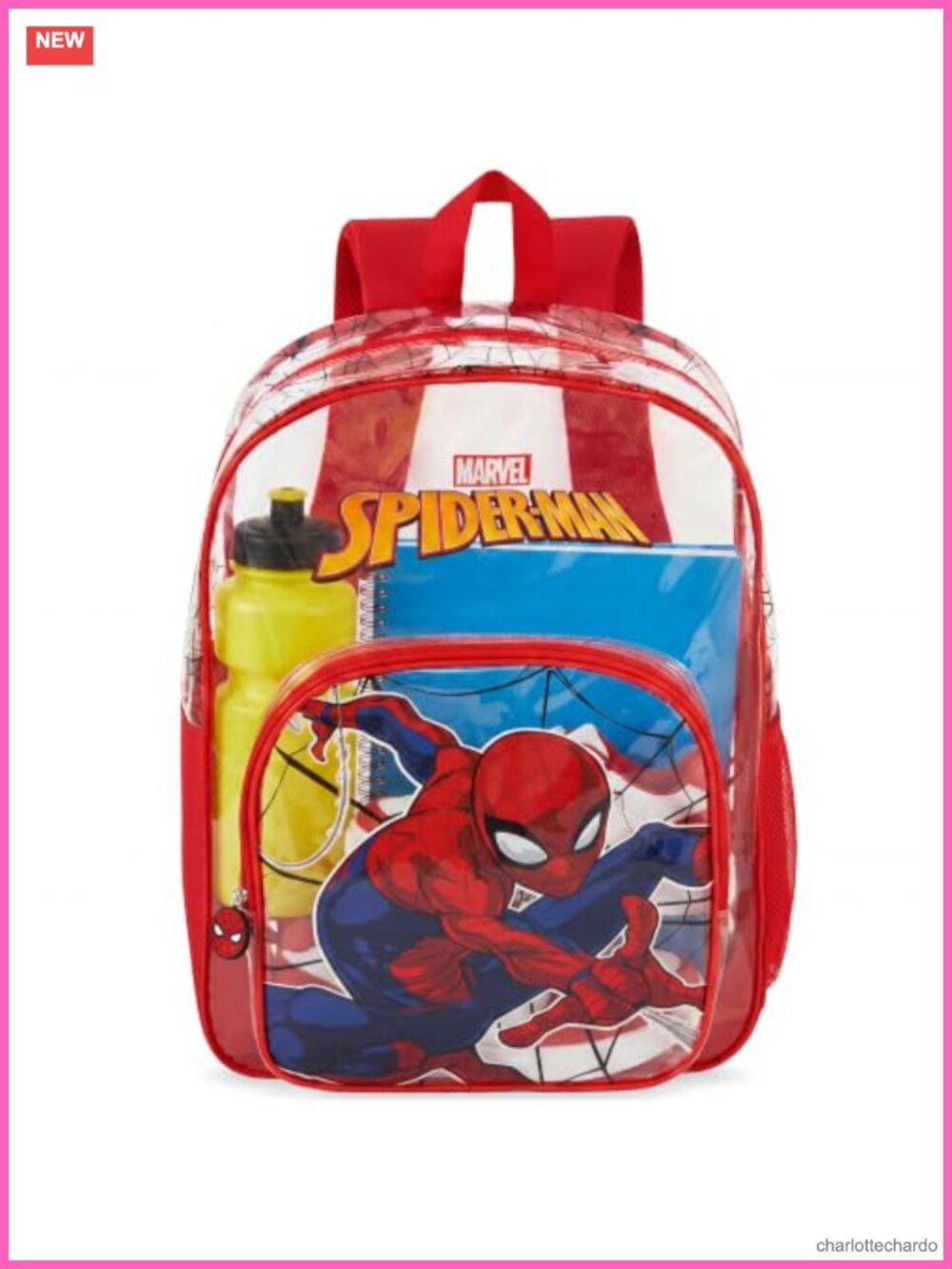 Clear Backpack for Stadium Events, Transparent School Bookbag with Padded Straps